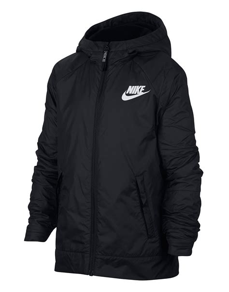 Nike Older Boys Fleece Lined Jacket Black Life Style Sports Eu