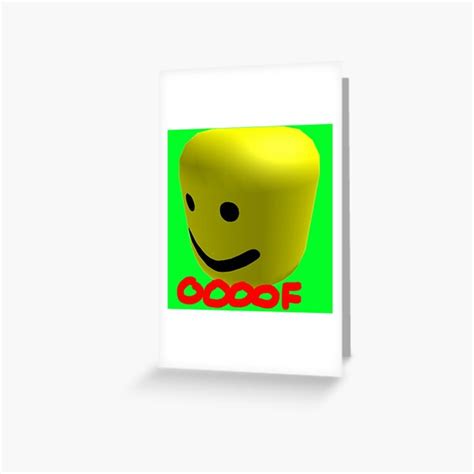 Roblox Head Oof Meme Greeting Card For Sale By Xdsap Redbubble