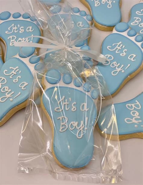 Baby Footprint Baby Shower Cookie Favors Baby Feet For Etsy