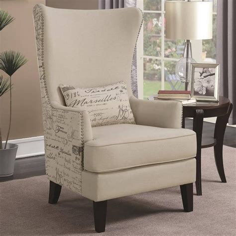 Modern French Script Design Curved High Back Accent Chair