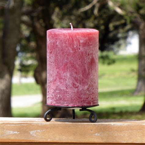 rustic burgundy unscented rustic pillar candle choose size etsy