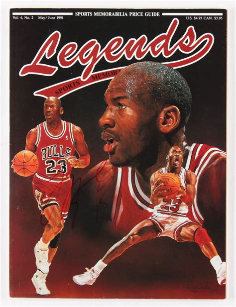 Michael Jordan Signed Legends Sports Memorabilia Magazine Jsa Aloa
