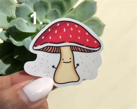 Mushroom Stickers Fungi Stickers Laptop Sticker Water Etsy