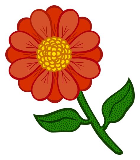 Onlinelabels Clip Art Flower Coloured
