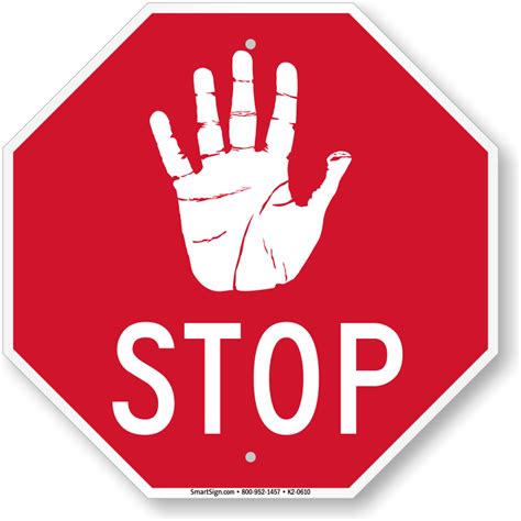 Hand Symbol Stop Sign Sku K2 0610