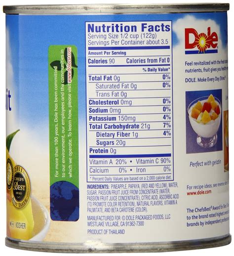 Dole Tropical Fruit Cup Nutrition Facts Besto Blog