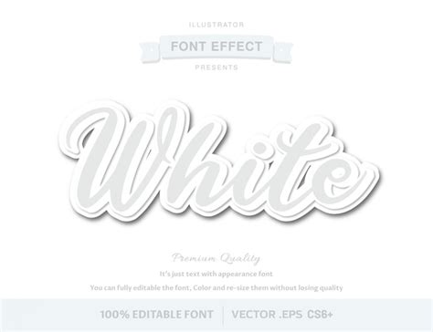 Premium Vector Simple White Editable Font Effect
