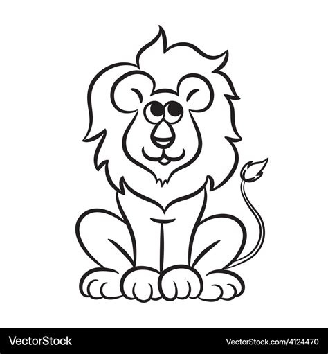 Lion Black And White Royalty Free Vector Image