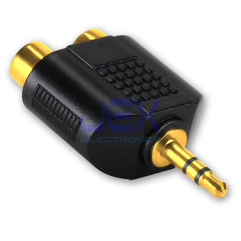 Gold 2 Way Headphone Splitter Adapter 14 635mm Stereo Male Jack To
