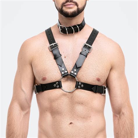 X Harness Men Chest Harness Male Leather Body Harness Etsy Uk