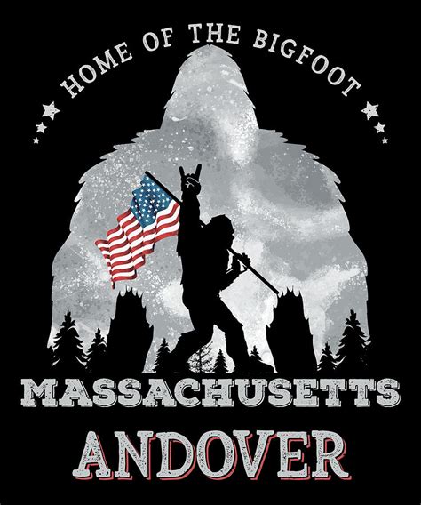 Massachusetts Andover Funny Bigfoot American Flag In The Forest