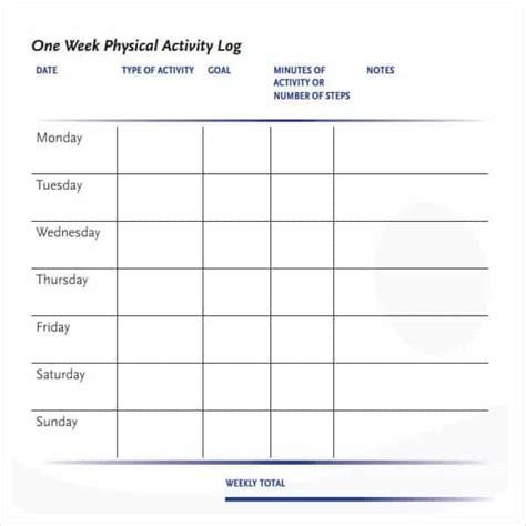 Free Daily Activity Log Template