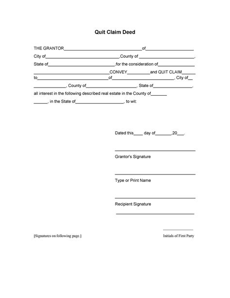 Free Quit Claim Deed Forms Templates Templatelab Hot Sex Picture