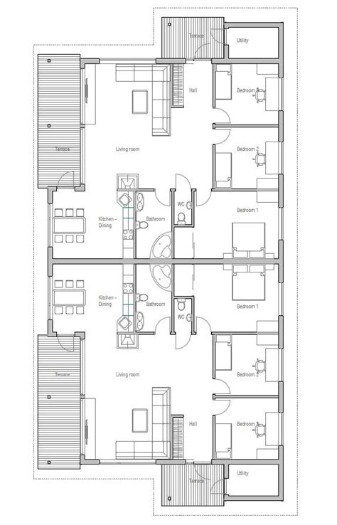 Duplex House Plan Ch D