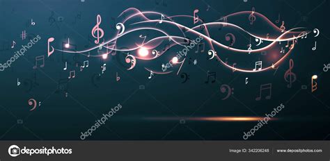 Fondo Musical Notas Musicales Abstractas Y Clave Musical Concepto