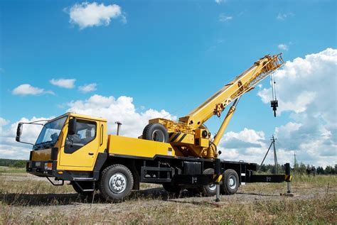 Mobile Crane With Risen Boom Outdoors Nes