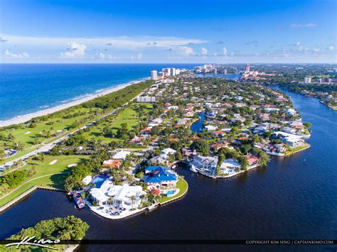 Boca Raton Florida Aerial From Park Lake And Inlet Royal Stock Photo