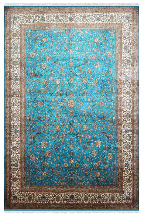 Buy Turq Jewel Handknotted Silk Area Rug Yak Carpet