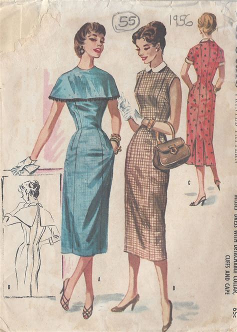 1956 Vintage Sewing Pattern DRESS B32" (55) - The Vintage Pattern Shop