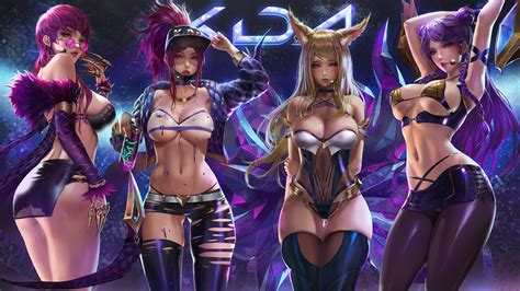 Rule 34 4girls Adjusting Eyewear Adjusting Glasses Ahri Akali