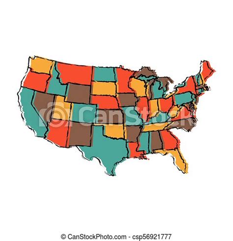 Political Map Of Usa Vector Illustration Design Canstock