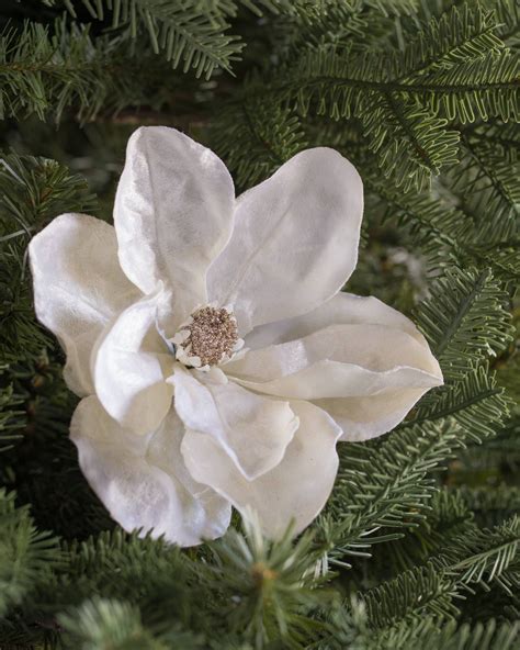 Ivory Magnolia Picks Set Of 12 Main Elegant Christmas Trees