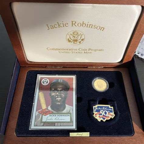 1997 Jackie Robinson 50th Anniversary 5 Gold Coin Set Coa Card