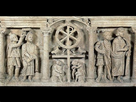 sarcofago paleocristiano con scene della passione di cristo 350 proviene dal cimitero di