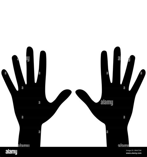 Silhouettes Of Hands Isolated On A White Background Vector Flat