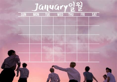 January Bts Calendar Hình Vui Lịch Bts