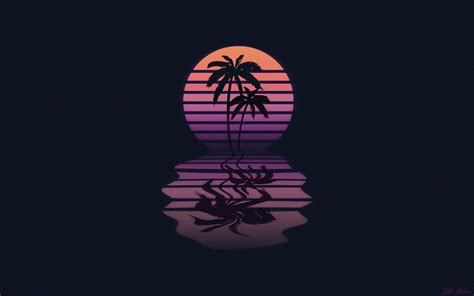 Retro Wave Palm Tree Wallpapers Wallpaper Cave