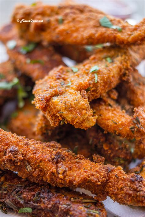 Fry two piece of chicken at a time until golden brown and cooked through, about 4 minutes per side. Crispy Fried Chicken Strips *Video Recipe* - Flavor Quotient