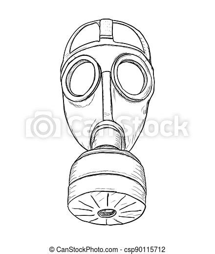 Protection Gas Mask Sketch Vector Illustration Eps8 Gas Mask Sketch