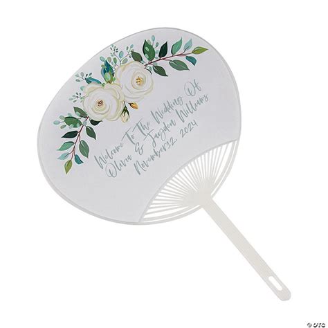 Personalized Wedding Hand Fans 12 Pc Discontinued