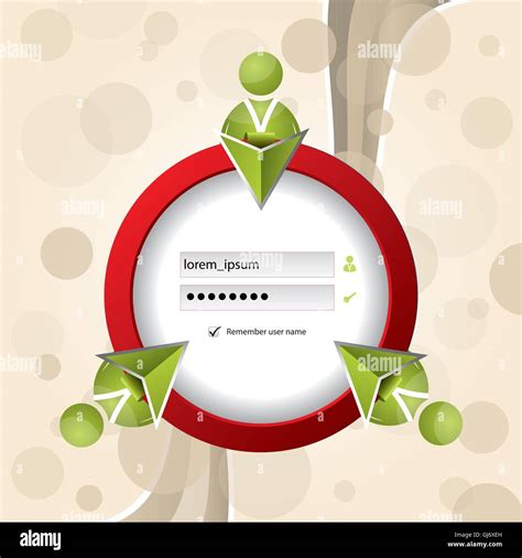 Social Network Login Screen With Abstract Background Stock Vector Image