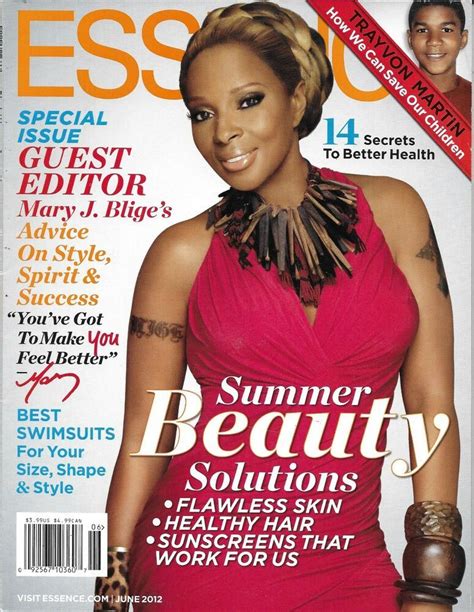 Essence Magazine Mary J Blige Summer Beauty Trayvon Martin Fashion