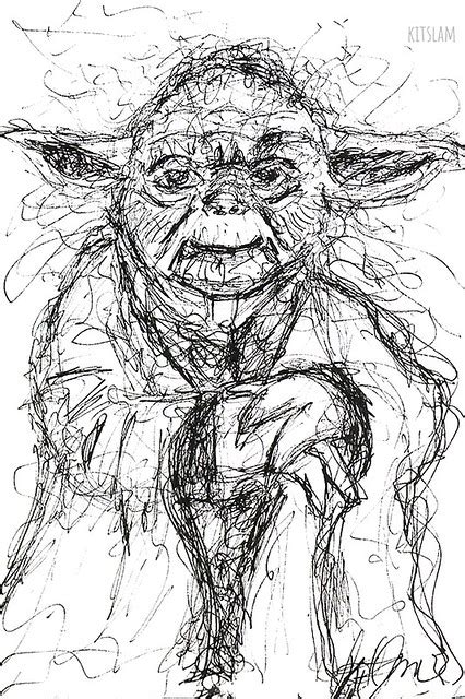 Star Wars Scribble Drawing Of Yoda Star Wars Scribble Draw Flickr