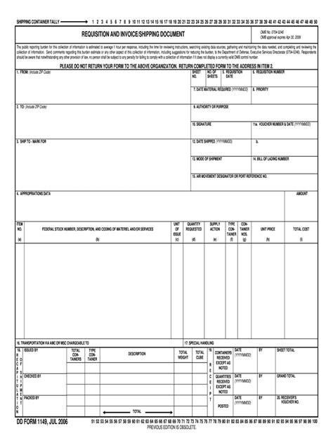 Dd Form 1149 Pdf Template Requisition Invoice Fill Out And Sign Online