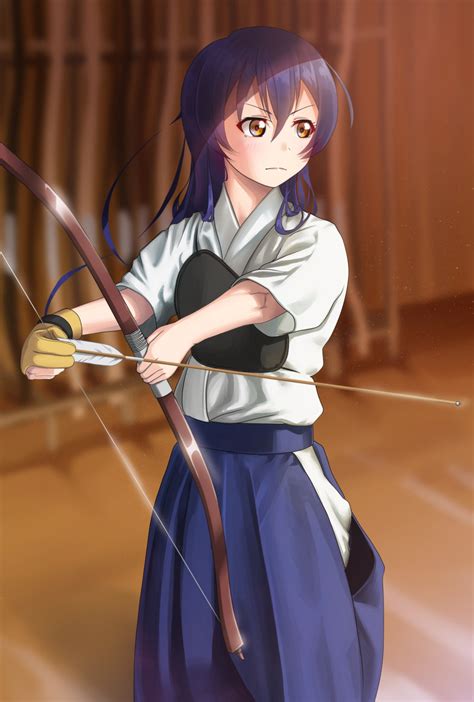 Safebooru 1girl Archery Archery Dojo Arm Up Arrow Projectile Bangs