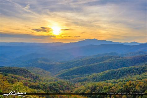 The Blowing Rock North Carolina Mountain Sunset Royal Stock Photo