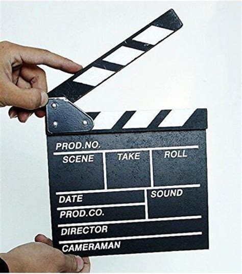 Wendin Wooden Clapboard Director Film Movie Cut Action Scene Slateboard