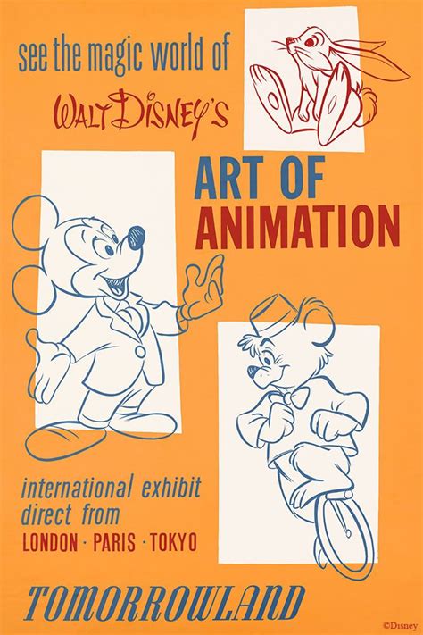 Walt Disneys Art Of Animation Poster Disneyland Tomorrowland