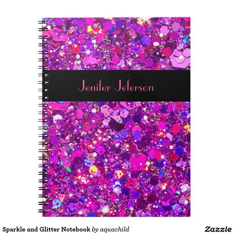Sparkle And Glitter Notebook Girly Notebook Custom