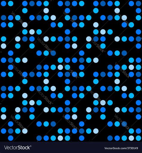 Abstract Seamless Pattern Blue Dots Over Black Vector Image