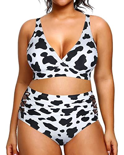 Gorgeous Plus Size Cow Print Bikinis For Summer