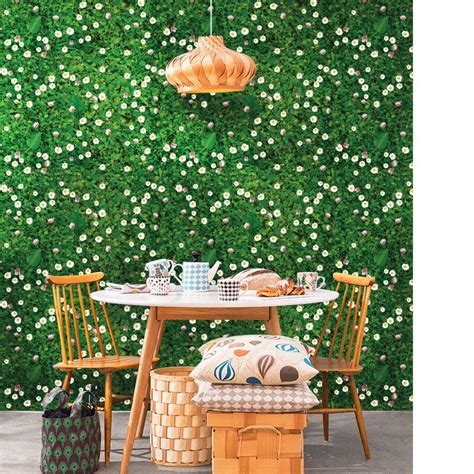 Pvc Wallpapers Youman Self Adhesive 3d Green Meadow Flowers Wallpaper