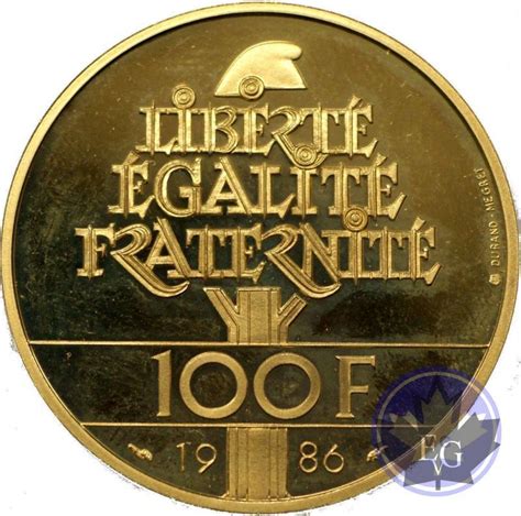 Gold France 1986 100 Francs Proof Sans Coffret