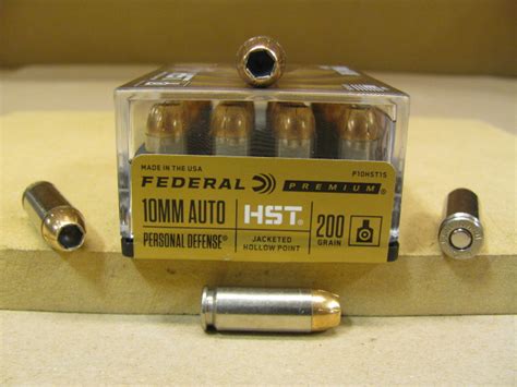 20 Round Box 10mm Auto 200 Grain Federal Hst Jacketed Hollow Point