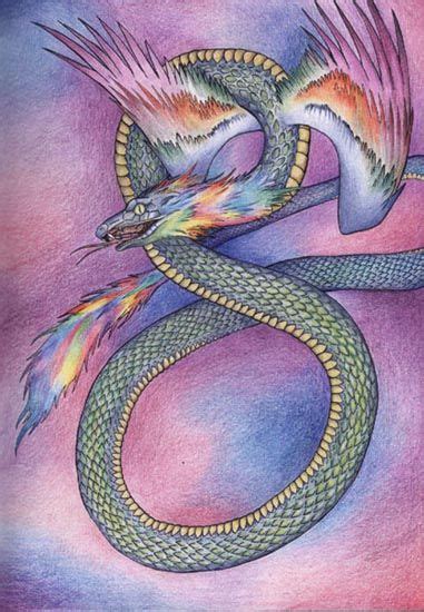 Rainbow Serpent Winged Serpent Rainbow Serpent Mythical Creatures Art