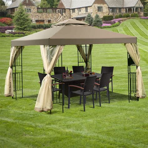 Costway Outdoor 10x10 Gazebo Canopy Shelter Awning Tent Patio Screw